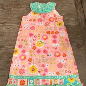 Girl 14 pink floral Easter spring dress sleeveless